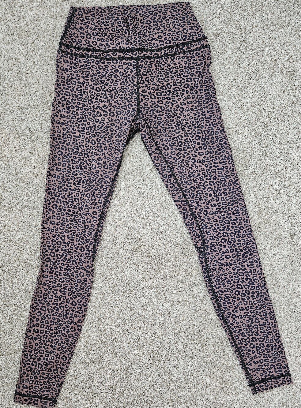 Leopard Print High-Waist Leggings - Tan/Black